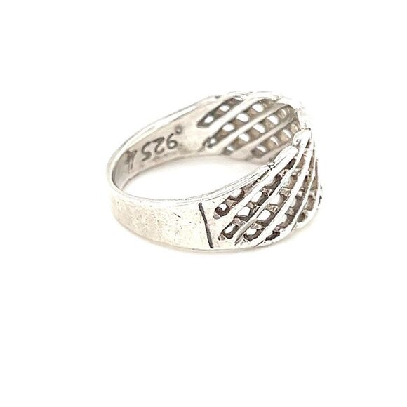 Sterling Silver 925 Basket Weave Ring - Picture 7 of 10